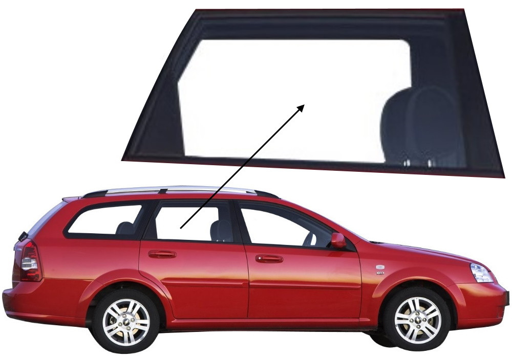 Бічне скло Chevrolet Nubira 2003-2022 задніх дверей праве