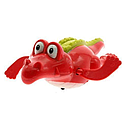 Дитяча водоплавна заводна іграшка для ванної 555 Крокодил Червоний, фото 3