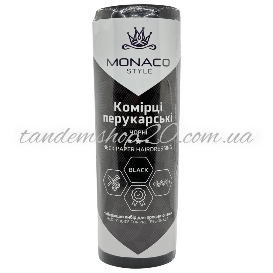 Комірці паперові перукарські одноразові еластичні MONACO, чорні, 5*100 шт