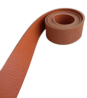 Полоса для ремня оранжевая 140*4 см из натуральной кожи 4 мм, ременная полоса 1400*40 мм, оранжевая