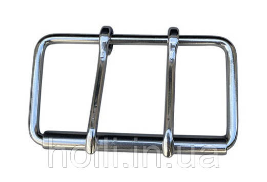 Пряжка Пілот ремінна з 2 язичками і баранчиком 50 мм. Нікель