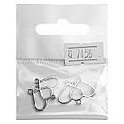 Набір 2 шт Конектори 22 мм Підвіски Подвійне Серце на 4 Вушка, Метал Сріблястий, Фурнітура для Кольє, Бус, фото 4