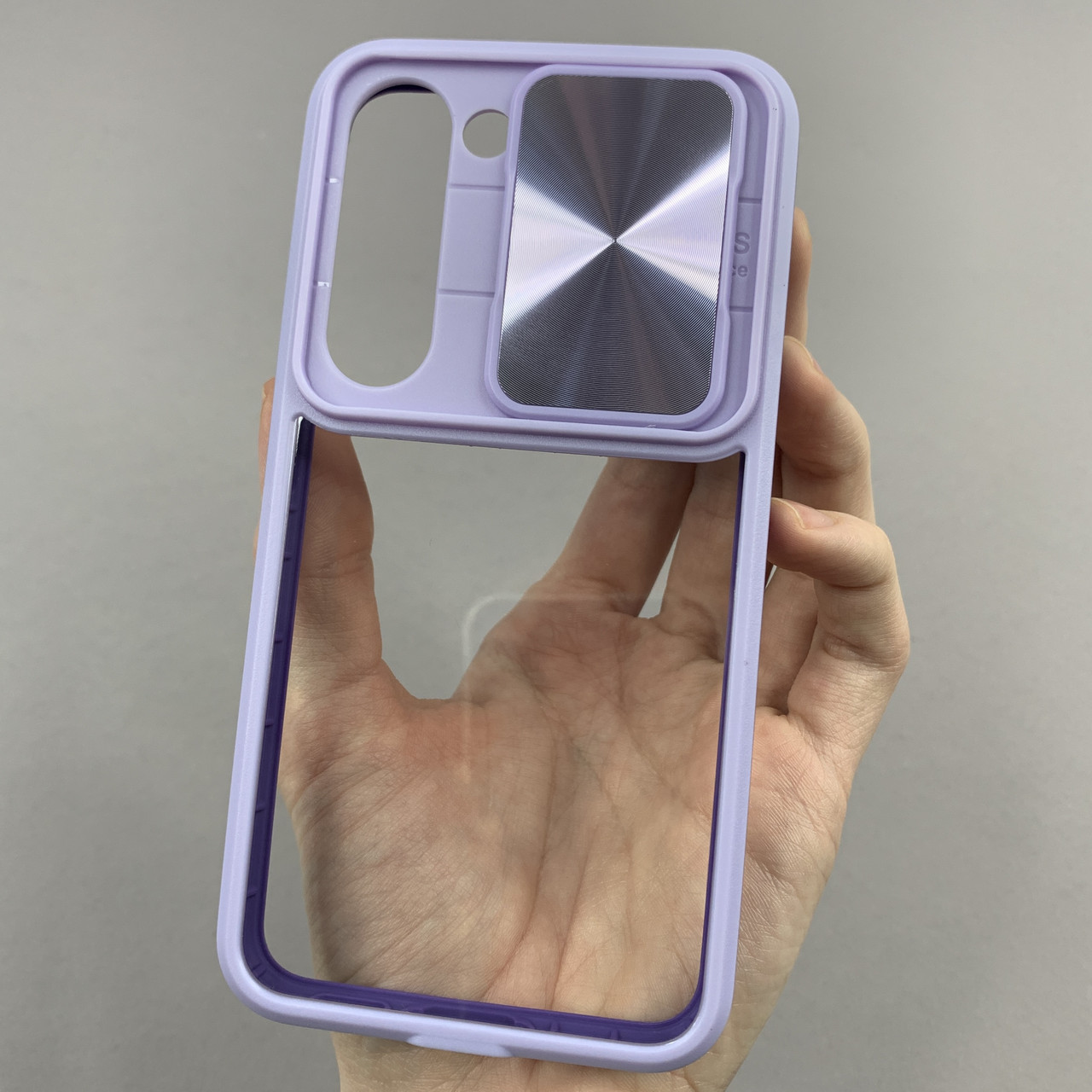 Чохол для Samsung Galaxy S23 прозорий чохол зі шторкою для камери на самсунг с23 бузковий t5v