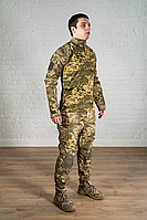 Костюм камуфляжный пиксель тактический рип-стоп с наколенниками летний уставной военная форма мм14 полевая