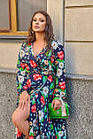 Літня довга жіноча сукня в квітковому принті великого розміру, фото 6