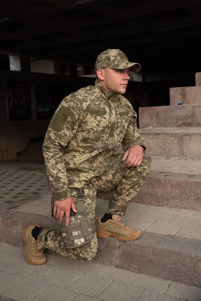 Літня військова форма ЗСУ піксель кітель та штани, статутний костюм літній польовий піксель, фото 1