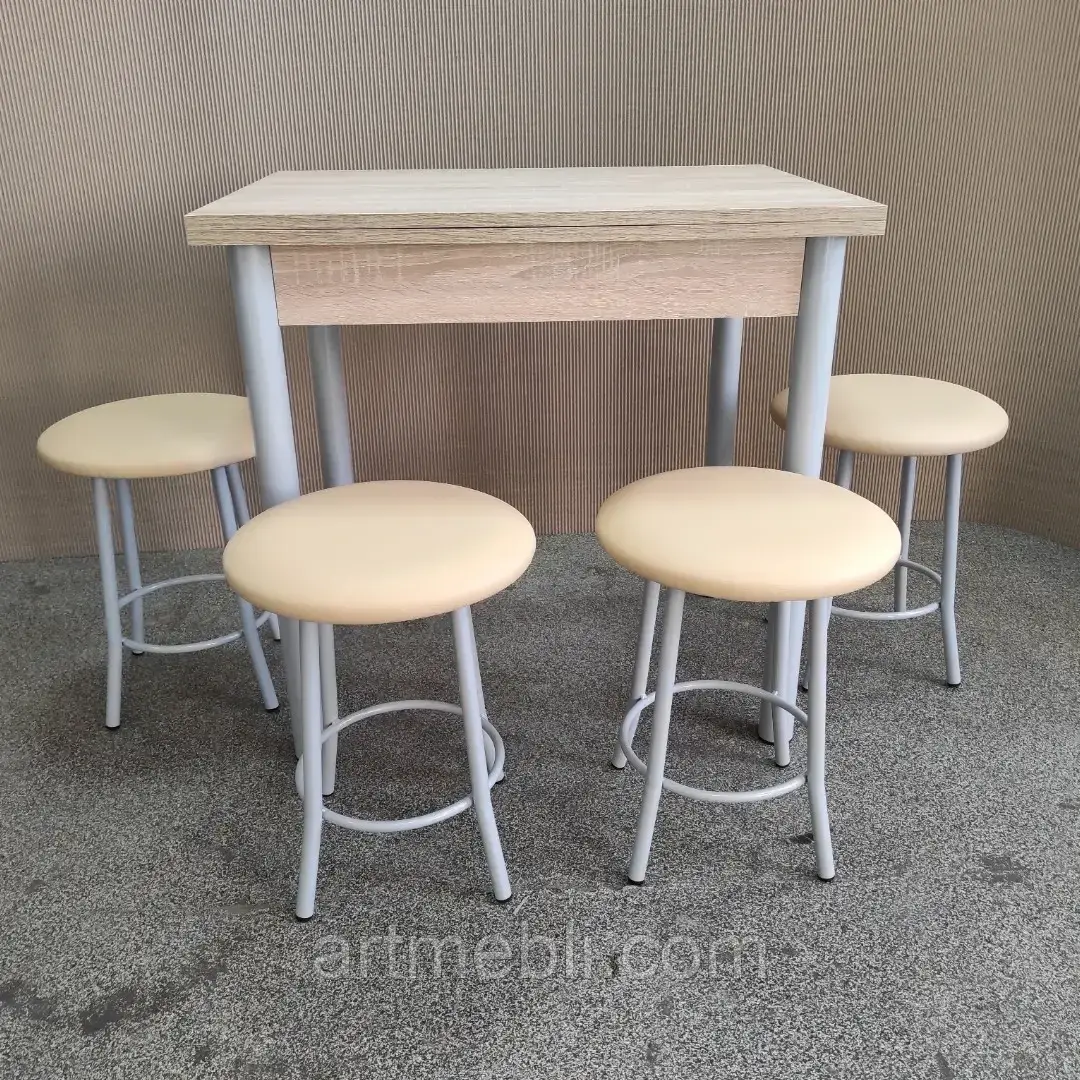 Кухонний комплект (стіл + 4 табурети), фото 1