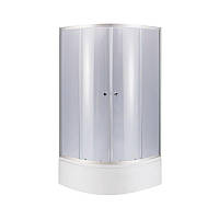Lidz Latwa SC80x80.SAT.HIGH.GR Душова кабіна напівкругла, скло тон. 4 мм + Lidz Душовий піддон KAPIELKA