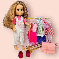 Кукла с гардеробом 32см с сумочкой, детская кукла с набором одежды, пупс для девочек