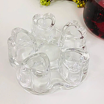 Підставка під скляний чайник Серце Скляна грубка підставка Підставки для підігріву скляна, фото 5