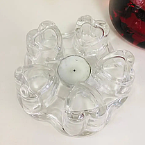 Підставка під скляний чайник Серце Скляна грубка підставка Підставки для підігріву скляна, фото 3