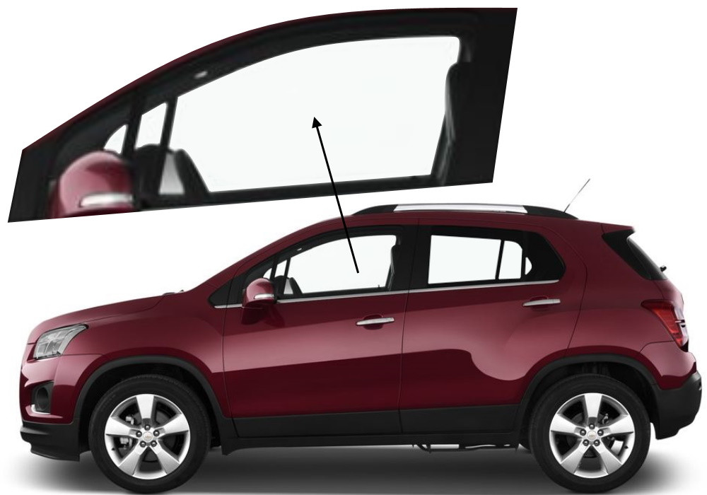Бічне скло Chevrolet Trax 2014-2023 передніх дверей ліве