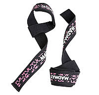 Лямки для тяги MadMax Camo Power Wrist Straps Camo/Pink