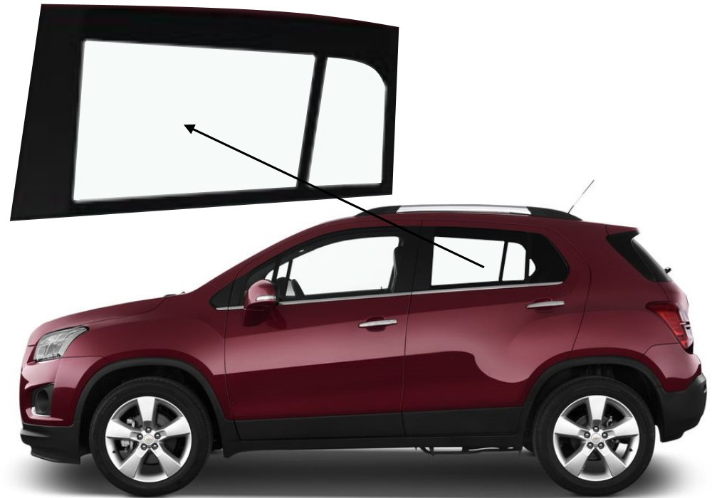 Бічне скло Chevrolet Tracker 2013-2023 задніх дверей ліве