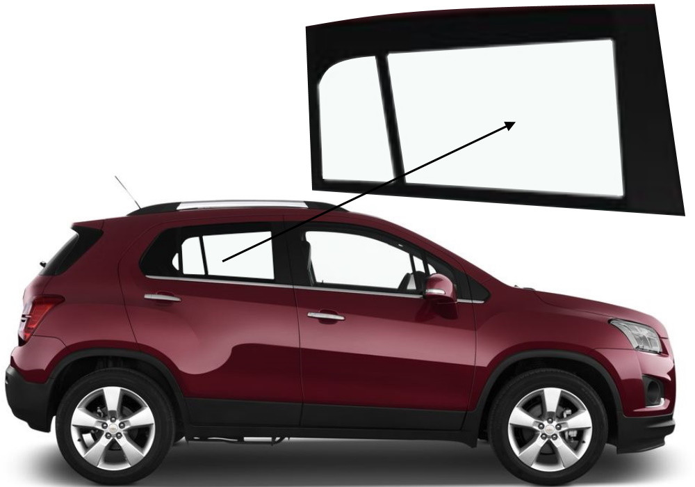Бічне скло Chevrolet Tracker 2013-2023 задніх дверей праве
