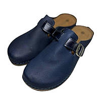 Сабо жіночі з натуральною замшевою устілкою, зручні мюлі з ремінцем та пряжкою, закриті шльопанці для вулиці