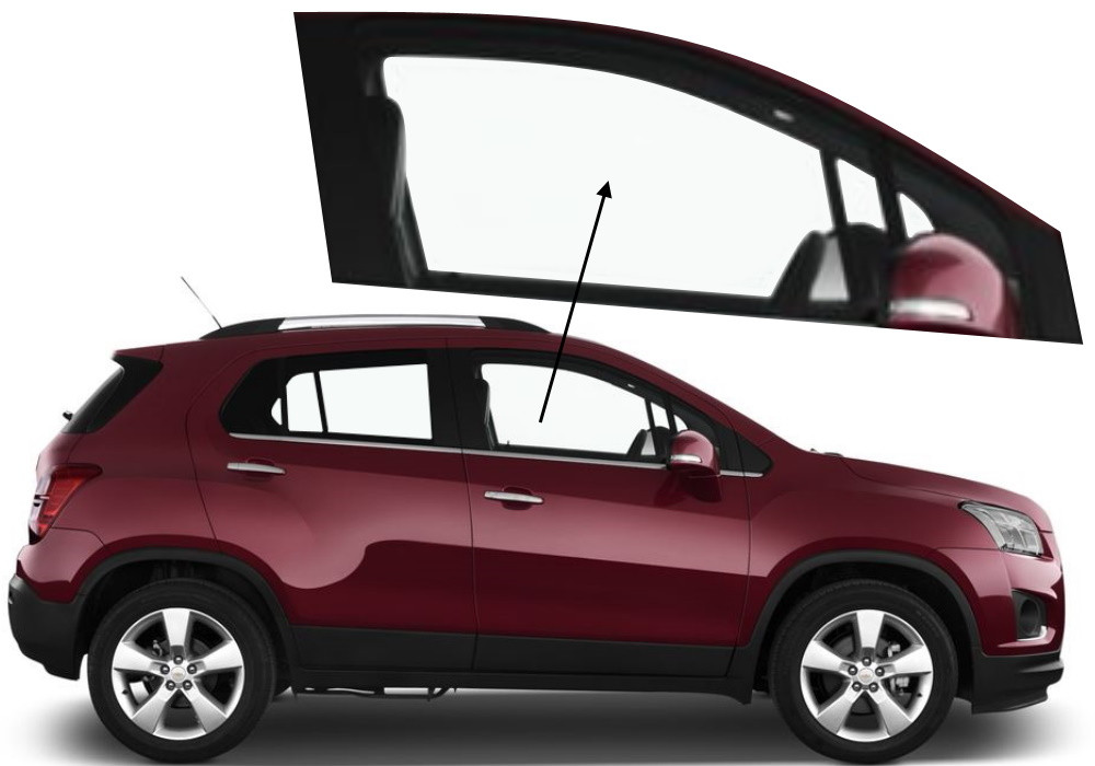 Бічне скло Chevrolet Trax 2014-2023 передніх дверей праве