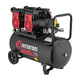 Компресор INTERTOOL PT-0027, 50л, 2x1.1кВт, 220В, 8aтм, 320л/хв, 1400об/хв, малошумний, безмасляний, 4 циліндра, фото 3