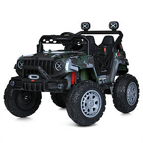 Електромобіль джип Jeep дитячий (пульт 2,4G, 2 мотори 35W, 2 аккум.12V7/9AH) Bambi M 4960EBLRS-18(24) Камуфляж