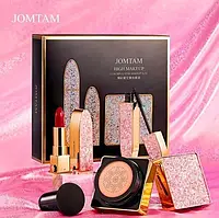 Подарунковий набір декоративної косметики 3в1 Jomtam High makeup (кушон, помада, туш)