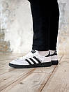 Кросівки чоловічі чорно-білі Adidas Spezial White Black (14920), фото 4
