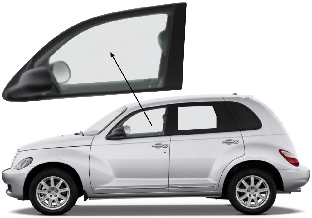 Бічне скло Chrysler PT Cruiser 2000-2010 передніх дверей ліве