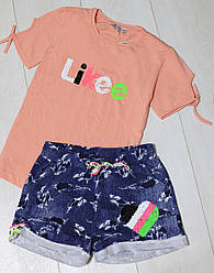 Комплект для дівчинки (футболка з коротким рукавом і шорти) (Likee) ADK (розмір 158)