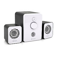 DR Колонки Kisonli U-3000BT, 5W+2x3W, USB/TF/BT/FM/AUX, із сабвуфером, DC: 5V, White, BOX, Q40