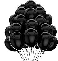 Повітряні кулі, набір латексних повітряних кульок 100 шт. 25 см (чорний колір) 7122