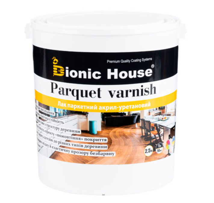 Паркетний лак акрил-уретановий Bionic House Joncryl Bionic-House 10 л напівмат в кольорі
