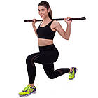 Палка гімнастична Бодібар Body Bar Zelart FI-2611-3 вага 3кг чорний-фіолетовий, фото 5