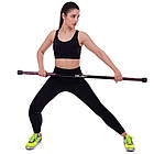 Палка гімнастична Бодібар Body Bar Zelart FI-2611-3 вага 3кг чорний-фіолетовий, фото 4