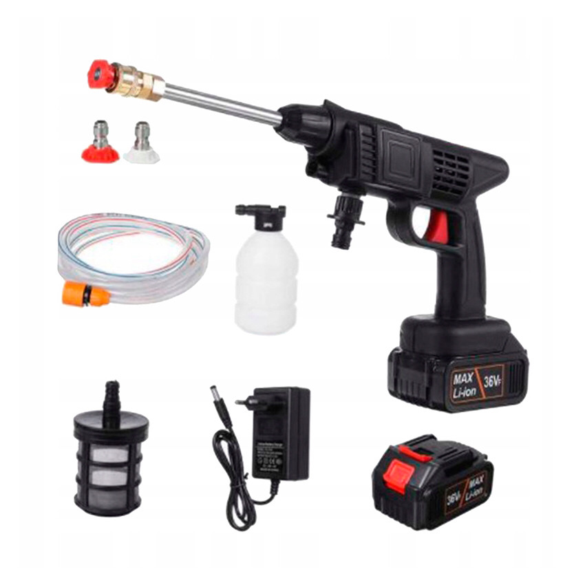 Акумуляторна автомобільна мийка Washer 36V 20 барів (2 батареї в кейсі), фото 1