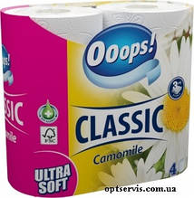 Туалетний папір 3-шаровий Ooops! Classic Camomilla 4 шт 140 відривів