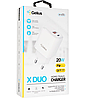 Мережевий зарядний пристрій Gelius X-Duo GP-HC014 QC3.0/PD20W USB+Type-C White + Lightning (18W) Black/White, фото 3