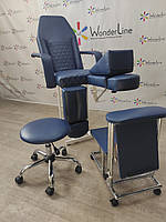 Меблі для майстра педикюру Набір 4-в-1 педикюрний комплект з кріслом кушетка Luna для салону краси