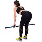 Палка гімнастичниа Бодібар Body Bar Zelart FI-2611-4 вага 4кг чорний-блакитний, фото 2