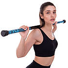 Палка гімнастичниа Бодібар Body Bar Zelart FI-2611-4 вага 4кг чорний-блакитний, фото 5