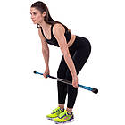 Палка гімнастичниа Бодібар Body Bar Zelart FI-2611-4 вага 4кг чорний-блакитний, фото 6