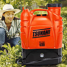Садовий акумуляторний обприскувач для саду та городу Tsunami ST-016A 16л 8 Ah Помаранчевий (AN)