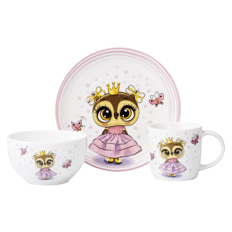 Набір дитячого посуду 3 предмети Princess owl Ardesto AR3453OS