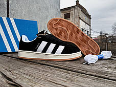 Чоловічі кросівки Adidas Campus 00s Core Black / Cloud White / Off White чорні з білим, фото 3