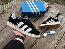 Чоловічі кросівки Adidas Campus 00s Core Black / Cloud White / Off White чорні з білим, фото 5