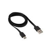 Шнур шт.USB А-шт.USB type C, 1,5 м, чорний