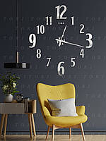 Большие настенные бескаркасные бесшумные интерьерные 3D часы наклейка декор для дома диаметр до 120 см
