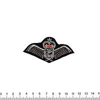 Нашивка Крылья с короной 40х80мм черная (50123.003)