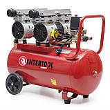 Компресор INTERTOOL PT-0023, 50 л, 2x0.75 кВт, 220 В, 8 aтм, 270 л/хв., малошумний, безмасляний, 4 циліндри, фото 2