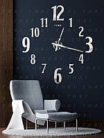 Большие настенные бескаркасные бесшумные интерьерные 3D часы наклейка декор для дома диаметр до 90 см