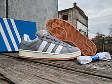 Чоловічі кросівки Adidas Campus 00s Grey Three/Cloud White/Off White сірі з білим, фото 3