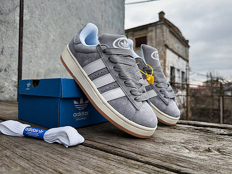 Чоловічі кросівки Adidas Campus 00s Grey Three/Cloud White/Off White сірі з білим, фото 1